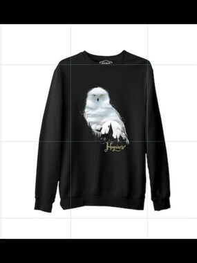 Harry Potter Hedwig Graphic Crewneck Black Sweatshirt Authentic Size Medium NWOT